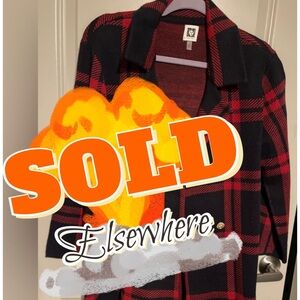 Anne Klein Bold Red and Black Pea Coat